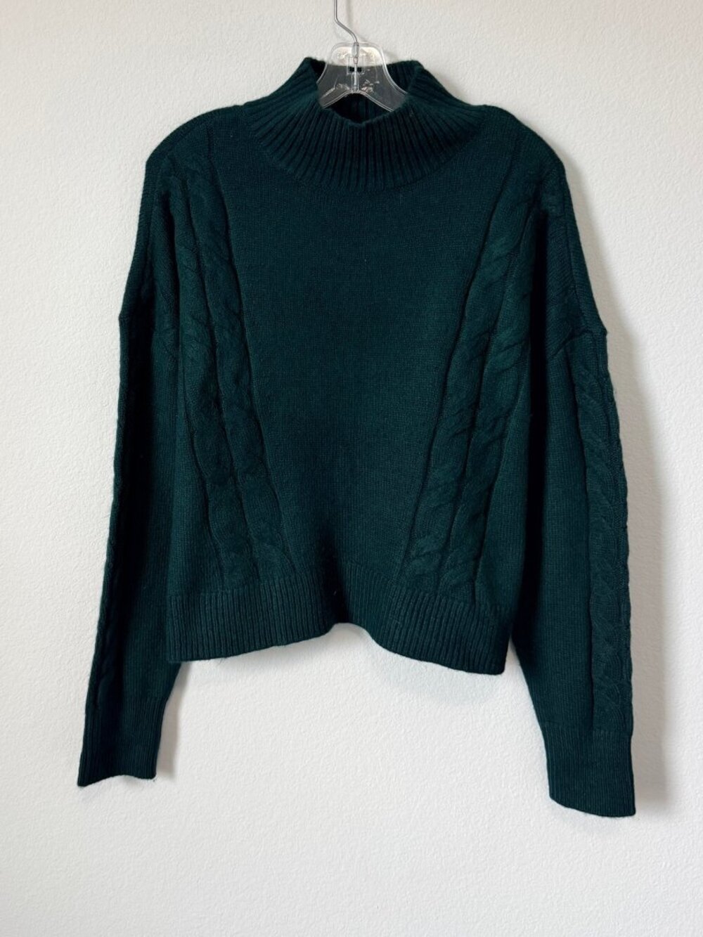 Chelsea & Violet Long Sleeve Mock Neck Teal Blue Pullover Sweater Size L.